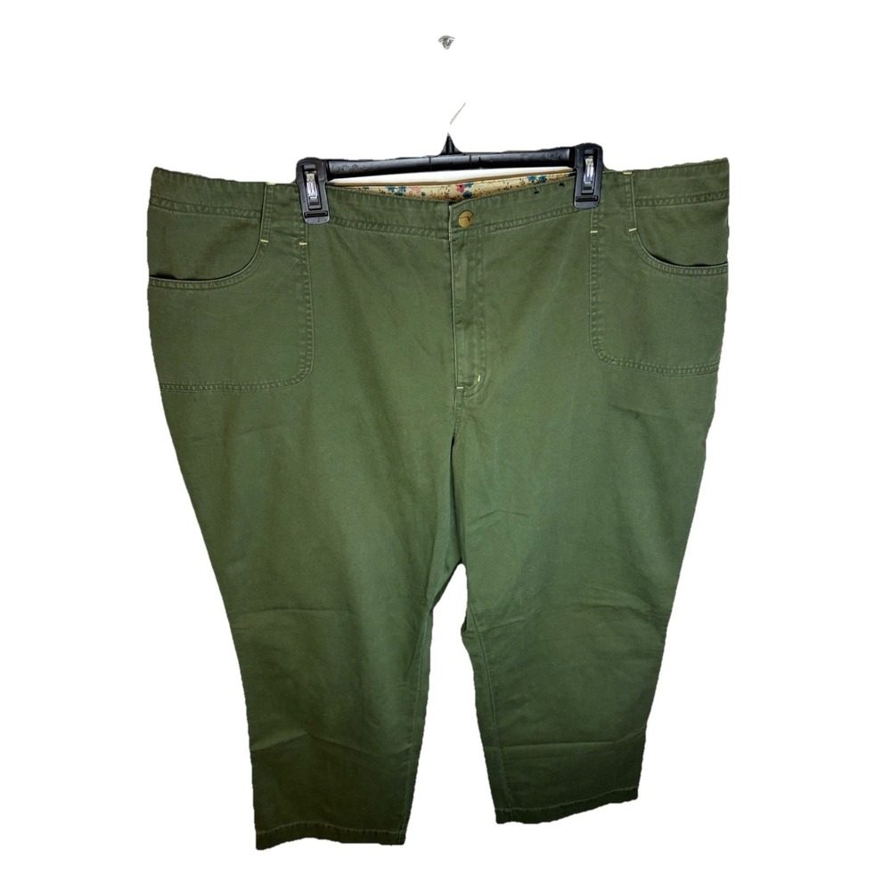Lane Bryant Olive Green Boot-Cut Crop Pants